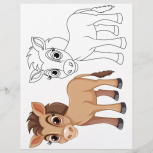 Cute Cartoon Horse colouring page