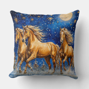 Cute Cartoon Horses Cushion