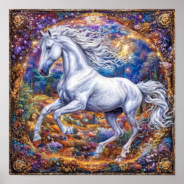 Cute Cartoon Horses Poster (Front)