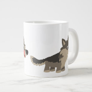 Cute Cartoon Hungry Wolf Jumbo Mug