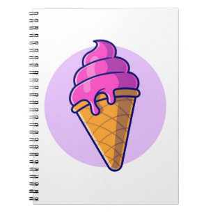 Cute Cartoon Ice Cream Cone Notebook