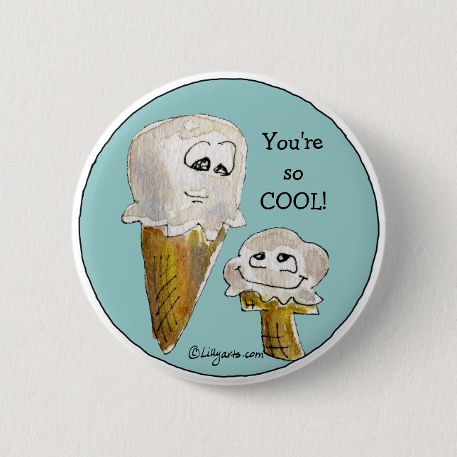 Cute Cartoon Ice Cream Cones 6 Cm Round Badge (Front)