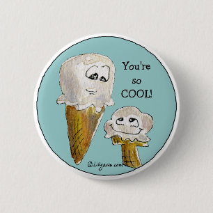 Cute Cartoon Ice Cream Cones 6 Cm Round Badge