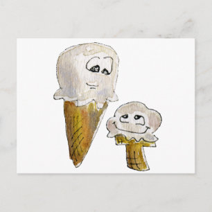Cute Cartoon Ice Cream Cones Postcard