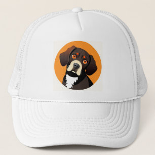 Cute Cartoon Illustration of a Puppy Trucker Hat