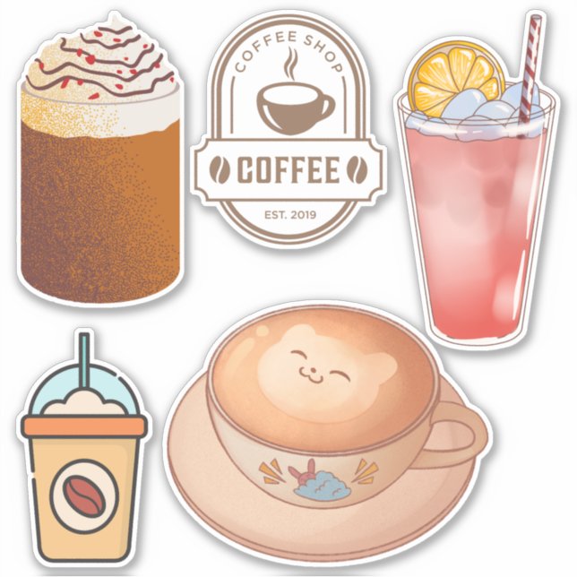 Cute cartoon image Drink Coffee Kawaii Scrapbook (Front)