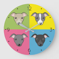 Cute cartoon Italian greyhounds colourful pop art