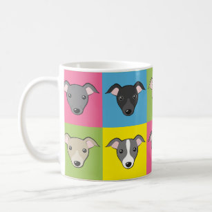 Cute cartoon Italian greyhounds pop art pattern Coffee Mug