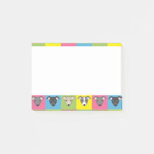 Cute cartoon Italian greyhounds pop art pattern Post-it Notes