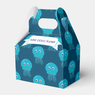 Cute Cartoon Jellyfish Pattern In Blue Ocean Favour Box