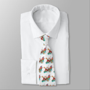 Cute Cartoon Jolly Santa Claus in a Row Boat Tie