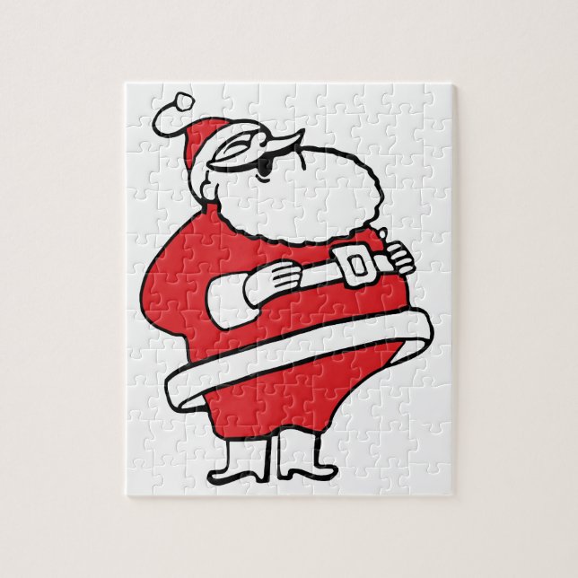 Cute Cartoon Jolly Santa Claus Laughing Ho Ho Ho Jigsaw Puzzle (Vertical)