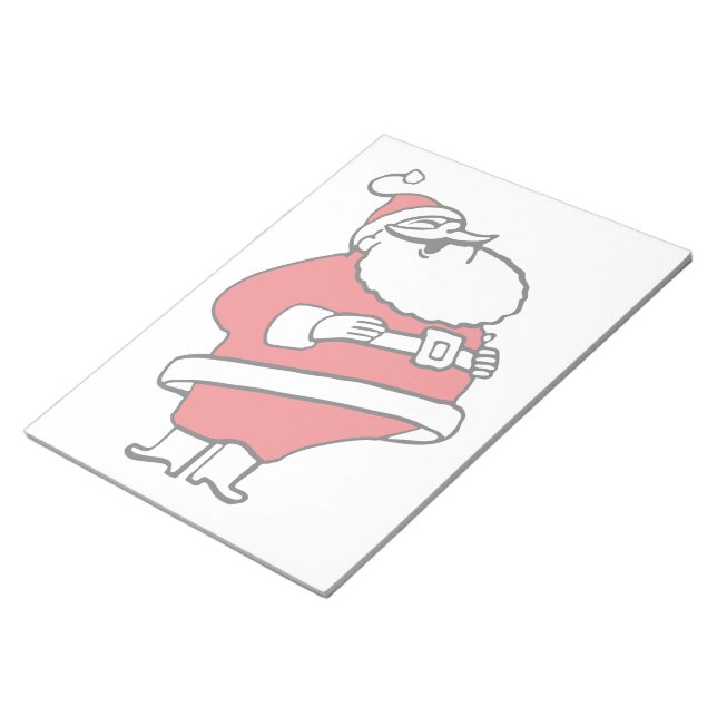 Cute Cartoon Jolly Santa Claus Laughing Ho Ho Ho Notepad (Angled)