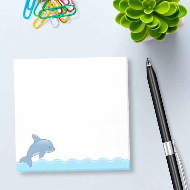 Cute Cartoon Jumping Dolphin Post-it Notes (Creator Uploaded)
