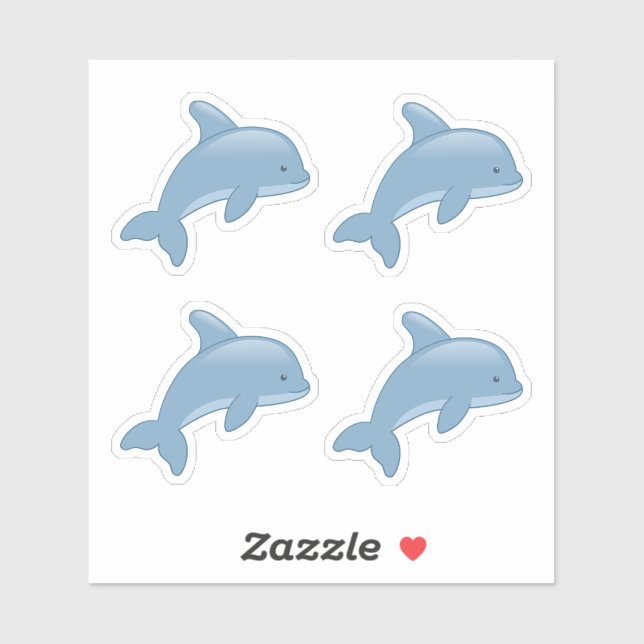 Cute Cartoon Jumping Dolphin, Set of 4 (Sheet)