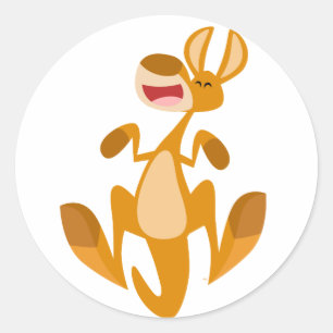 Cute Cartoon Jumping Kangaroo Sticker