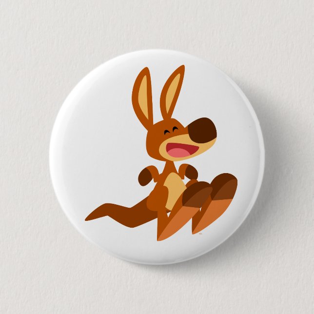 Cute Cartoon Kangaroo Joey 6 Cm Round Badge (Front)