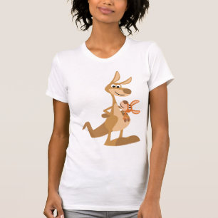 Cute Cartoon Kangaroo Mum and Joey Women T-Shirt