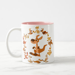 Cute Cartoon Kangaroos Mandala Mug
