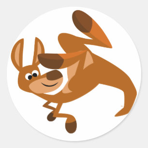 Cute Cartoon Kangaroo's Somersault Sticker