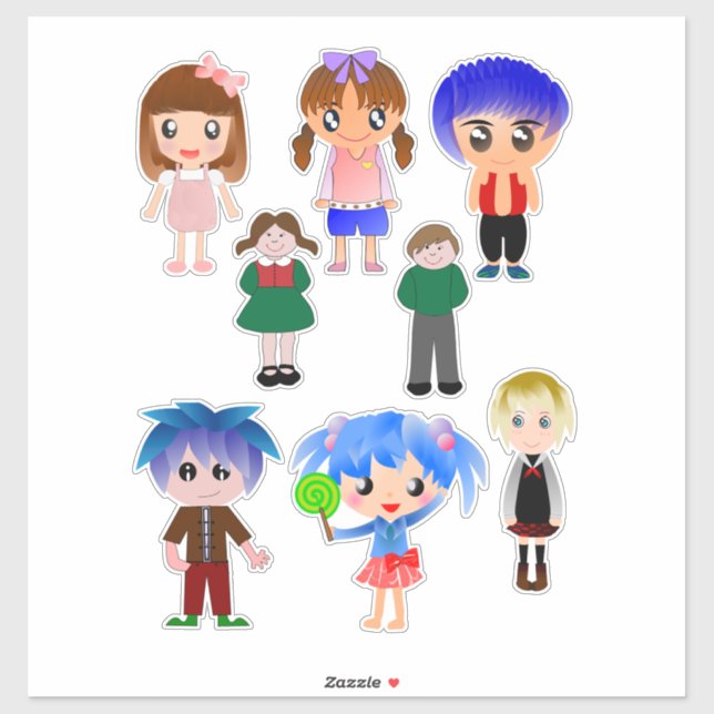 Cute Cartoon Kids Clipart (Sheet)