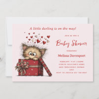 Cute Cartoon Kitten in a Box Baby Shower