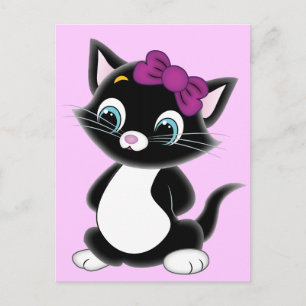Cute Cartoon Kitten Postcard