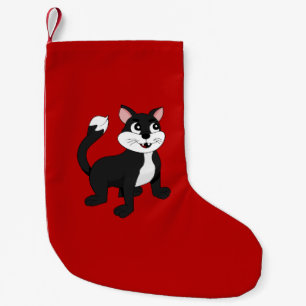 Cute cartoon kitten small christmas stocking