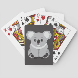 Cute cartoon Koala Bear Playing Cards