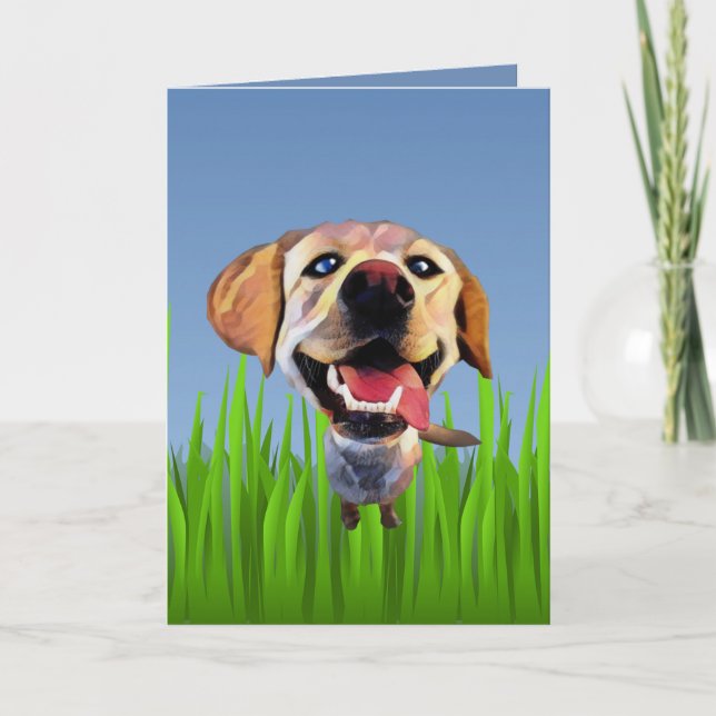 Cute Cartoon Labrador Retriever Greeting Card (Front)