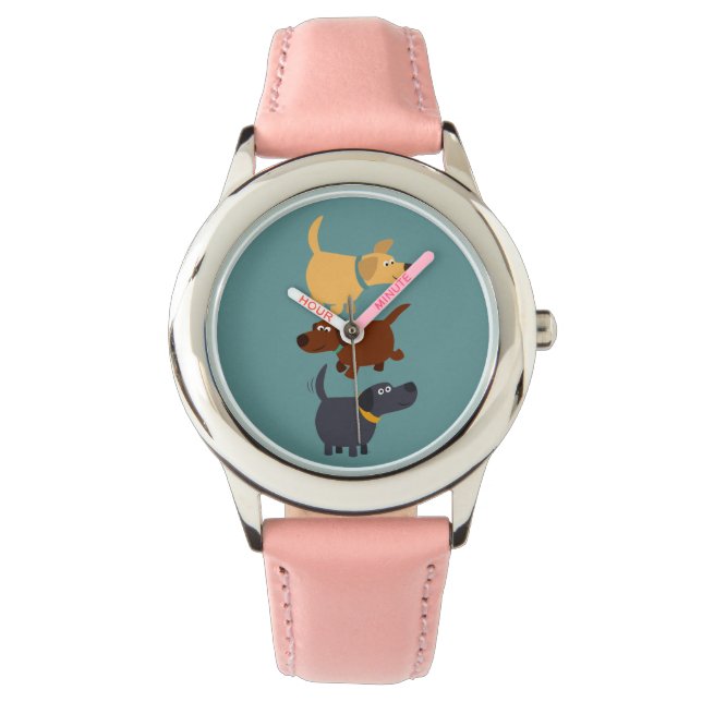 Cute Cartoon Labradors in 3 Flavours Watch (Front)