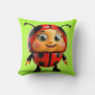 Cute Cartoon Ladybug Character Cushion