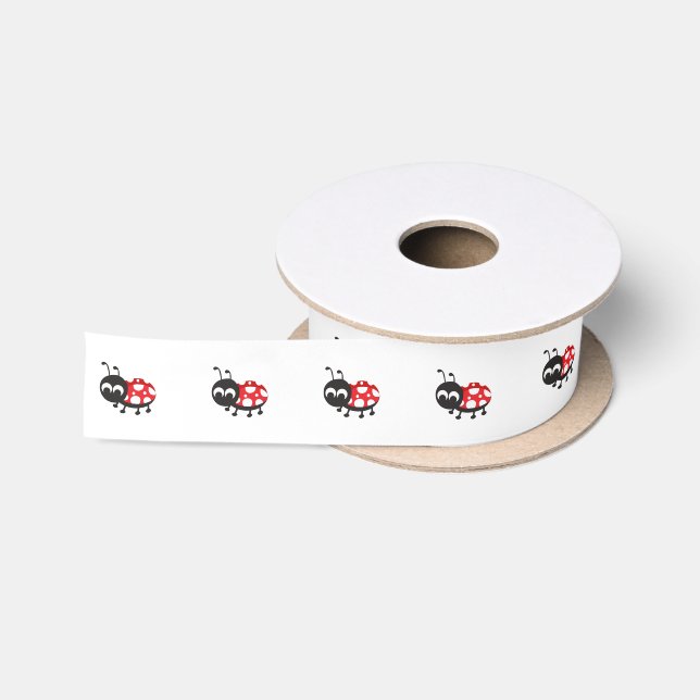 Cute Cartoon Ladybug Satin Ribbon (Spool)