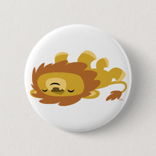 Cute Cartoon Lazy Lion Button Badges