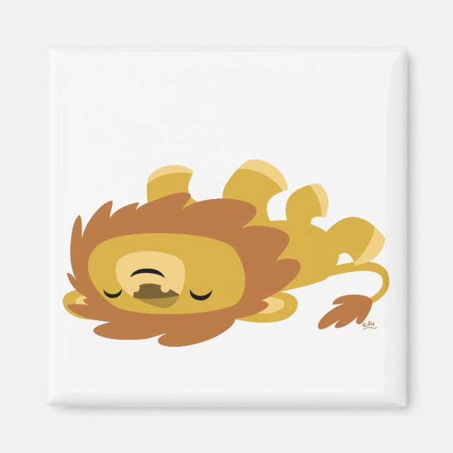 Cute Cartoon Lazy Lion magnet (Front)