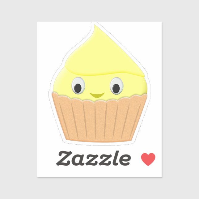 Cute Cartoon Lemon Cupcake  (Sheet)