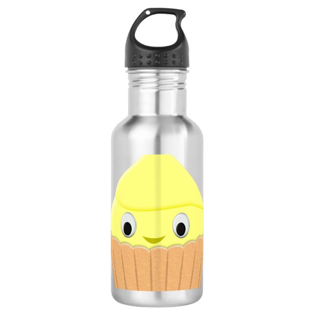 Cute Cartoon Lemon Cupcake 710 Ml Water Bottle (Front)