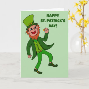 Cute Cartoon Leprechaun St. Patrick's Day Card