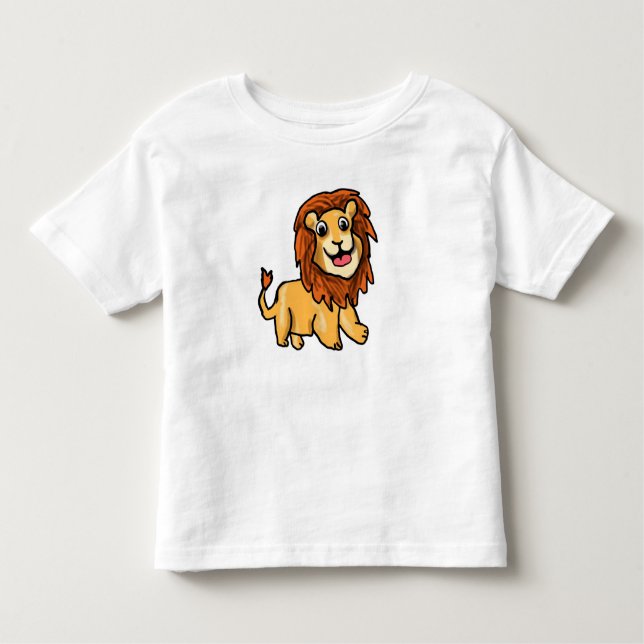 Cute Cartoon Lion Baby T-Shirt - Adorable Safari A (Front)
