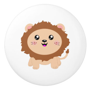 Cute cartoon Lion Ceramic Knob