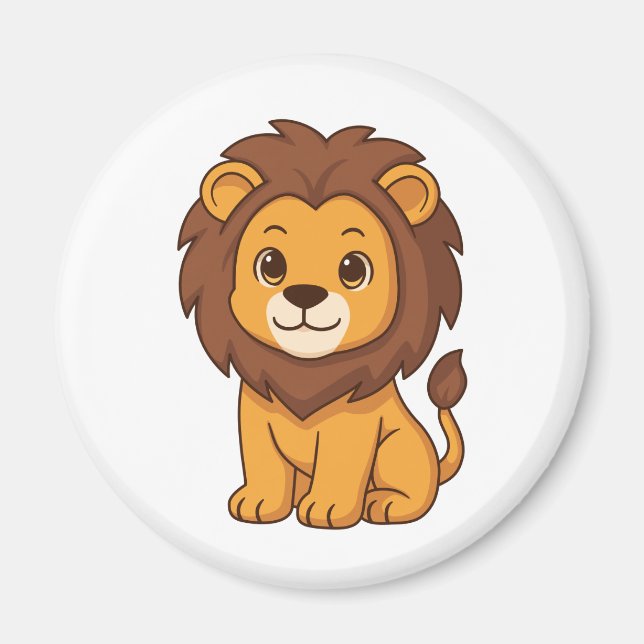 Cute Cartoon Lion Magnet (Front)