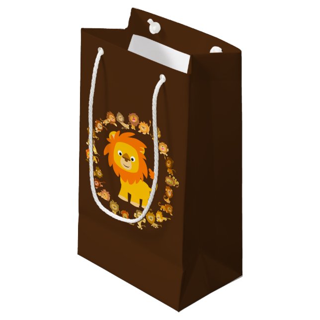 Cute Cartoon Lion Mandala Gift Bag (Front Angled)