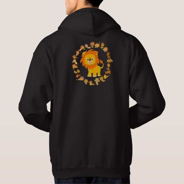 Cute Cartoon Lion Mandala Hoodie (Back)