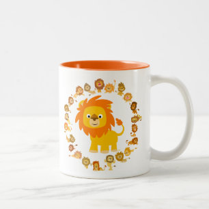 Cute Cartoon Lion Mandala Mug