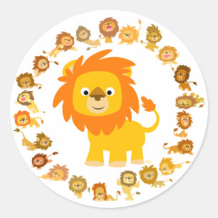 Cute Cartoon Lion Mandala Sticker