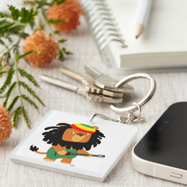 Cute Cartoon Lion of Zion Acrylic Keychain (Front Right)
