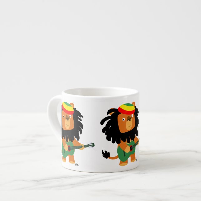 Cute Cartoon Lion of Zion Espresso Mug (Front Left)