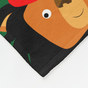 Cute Cartoon Lion Of Zion Fleece Blanket