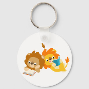 Cute Cartoon Lion Readers Keychain