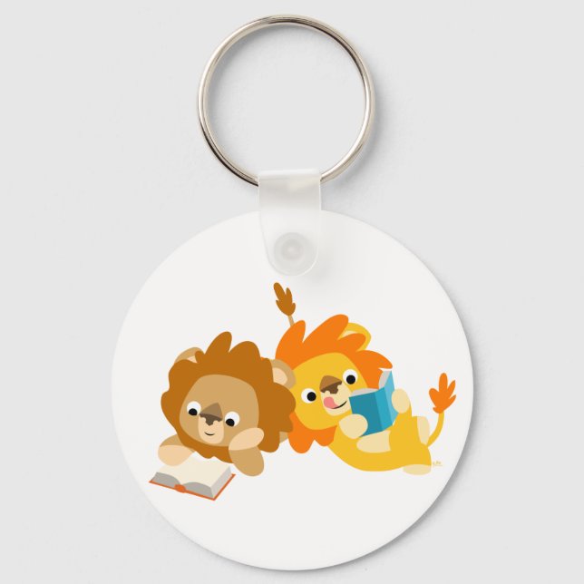 Cute Cartoon Lion Readers Keychain (Front)